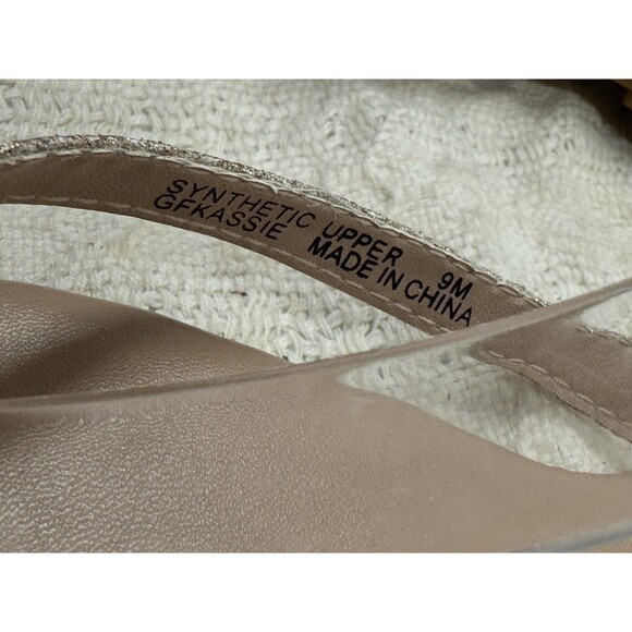 G By Guess Women's Silver Glitter Flip Flop Flat Sandal Shoes Size 9 M Slip-on - Picture 11 of 16